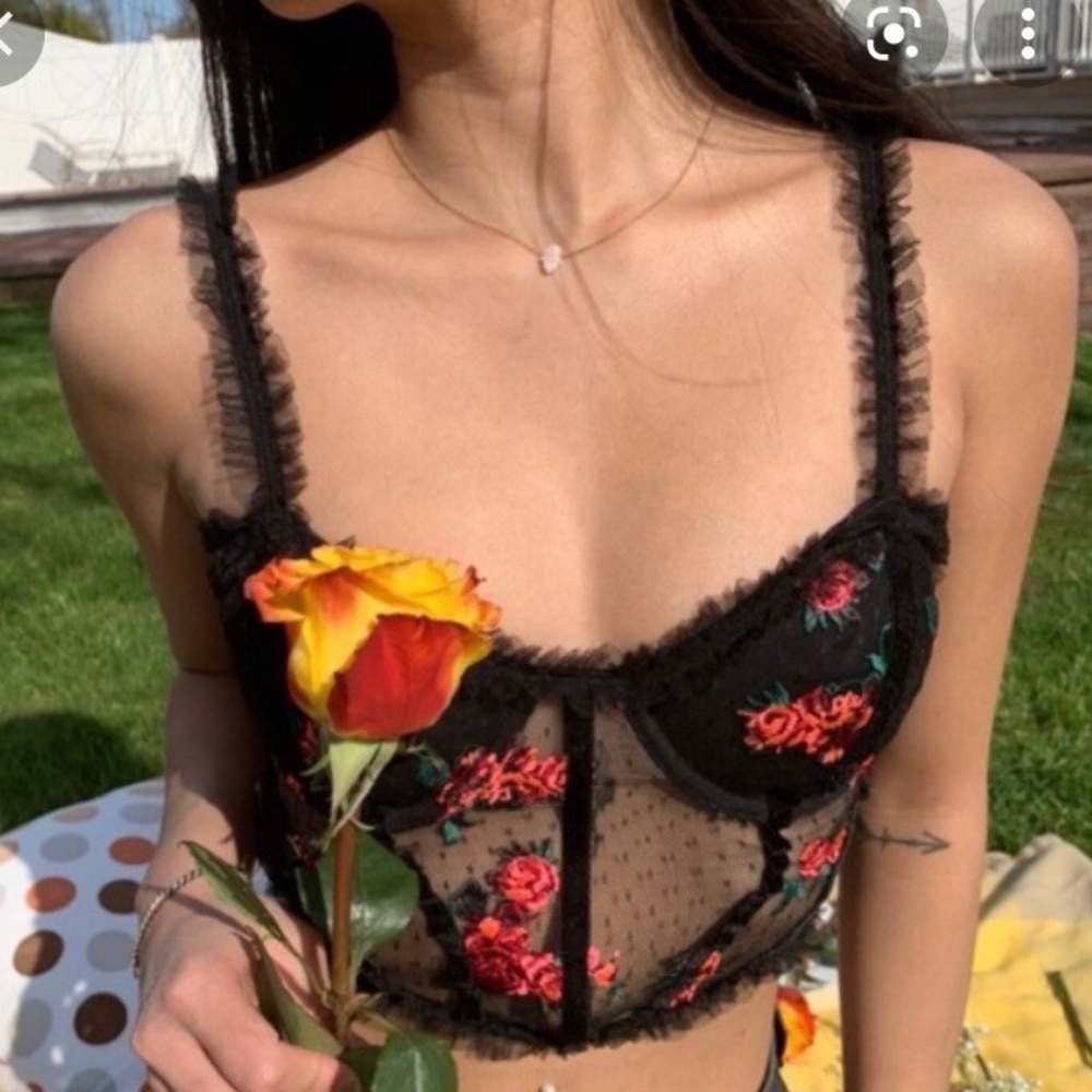 For Love And Lemons x Victoria’s Secret corset Rosebud Ruffled Bustier small EUC - Picture 6 of 16